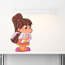 Vinilos Infantiles Niña Con Peluche