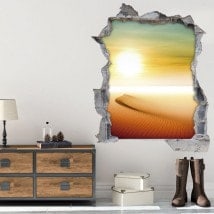 Vinilos 3D Sol En El Desierto