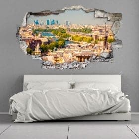 Vinilos Par&iacute;s Agujero Pared 3D