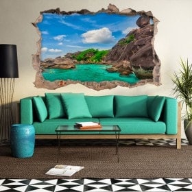 Vinilos Pared Rota Playa Railay Tailandia