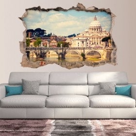 Vinilos 3D Puente Sant'Angelo Y Basílica San Pedro