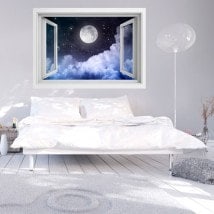 Ventanas En Vinilo Luna Llena 3D