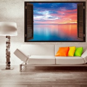 Ventanas De Vinilo 3D Nubes En El Mar