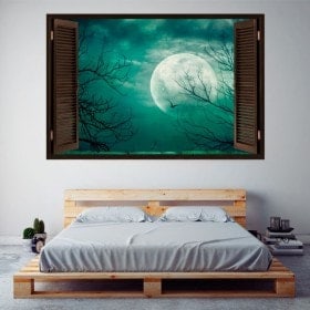 Ventanas En Vinilos Luna Llena 3D