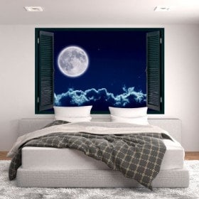 Ventanas En Vinilo 3D Luna Llena