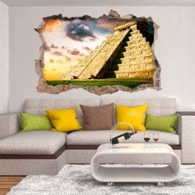 Vinilos 3D Pir&aacute;mide Chich&eacute;n Itz&aacute;