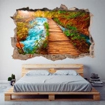 Vinilos 3D Pared Rota Camino Naturaleza