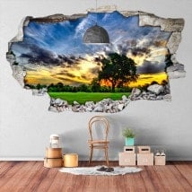 Vinilos 3D Árbol En El Campo