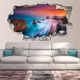 Vinilos 3D Atardecer En Acantilados