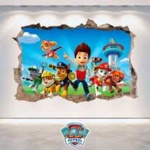 Vinilos Pared Rota La Patrulla Canina 3D