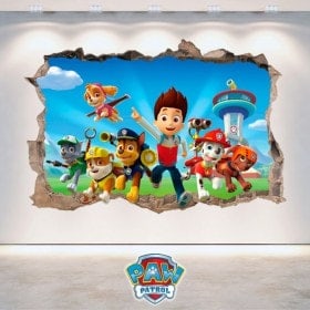 Vinilos Pared Rota La Patrulla Canina 3D