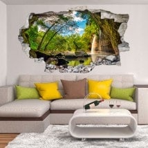 Vinilos Decorativos Cascadas Montañas 3D