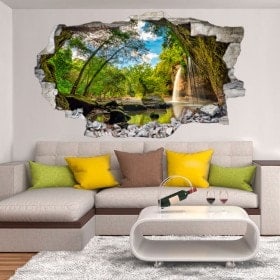 Vinilos Decorativos Cascadas Montañas 3D