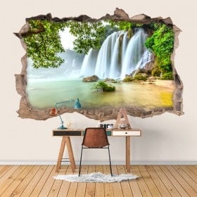 Vinilos Paredes Cascadas Naturaleza 3D