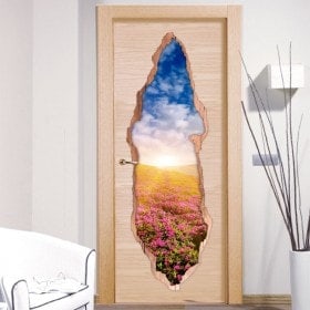 Pegatinas Puertas Flores En Las Montañas