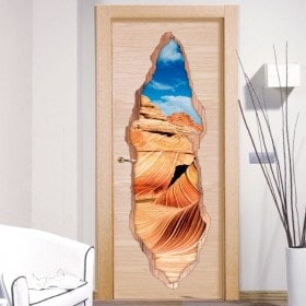 Vinilos Para Puertas La Ola De Arizona 3D