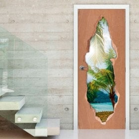 Vinilos Para Puertas Palmeras En La Playa