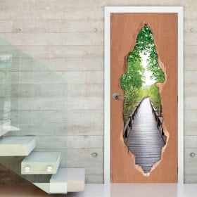 Vinilos Para Puertas Puente En El Bosque
