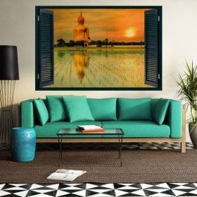 Ventanas En Vinilos 3D Gran Buda Tailandia