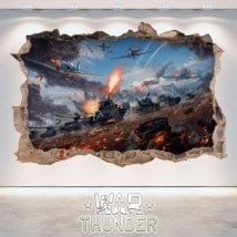Vinilos Decorativos 3D War Thunder Tanks Battle