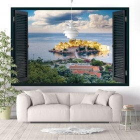 Ventanas De Vinilo 3D Sveti Stefan Monetengro