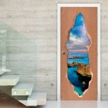 Vinilos Para Puertas Rayos En El Mar 3D