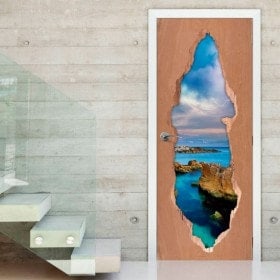 Vinilos Para Puertas Rayos En El Mar 3D