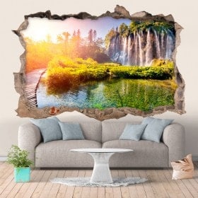 Vinilos Paredes Cascadas En Croacia 3D