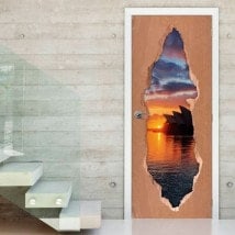 Vinilos De Puertas Atardecer En Australia 3D