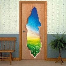 Vinilos Para Puertas Flores En El Campo 3D