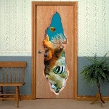 Vinilos De Puertas Mundo Marino