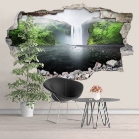 Vinilos Cascadas En La Montaña 3D