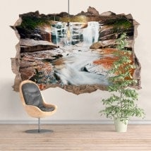 Vinilos Decorativos Cascadas Montaña 3D