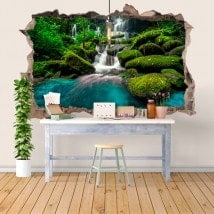 Vinilos Y Pegatinas 3D Cascadas En El Bosque