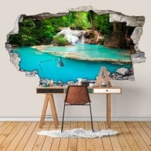 Vinilos Decorativos 3D Cascadas En El Bosque