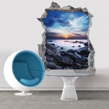 Vinilos Decorativos 3D Atardecer En La Laguna