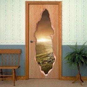 Vinilos De Puertas Atardecer En Las Monta&ntilde;as 3D