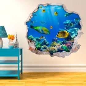 Vinilos Decorativos Peces En El Mar 3D