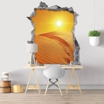 Vinilos Decorativos Atardecer En El Desierto 3D