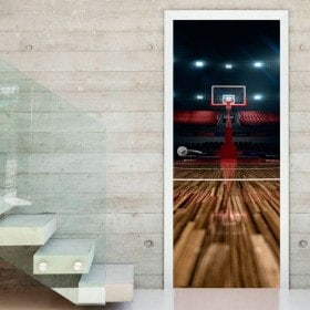 Vinilos Decorativos Puertas Cancha Baloncesto