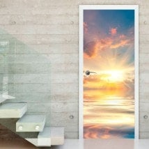 Vinilos Para Puertas Puesta De Sol En El Mar
