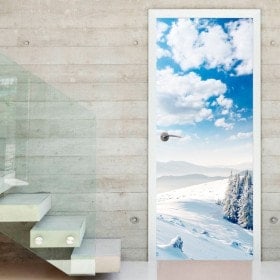 Vinilos Puertas Montañas Nevadas