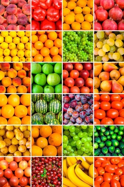 🥇 Vinilos neveras y frigoríficos collage de frutas 🥇