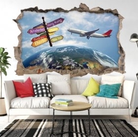 Vinilos decorativos 3d viajes por el mundo