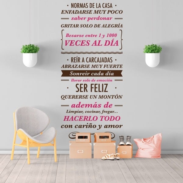 espiral Tropezón agencia 🥇 Vinilos decorativos normas de la casa 🥇