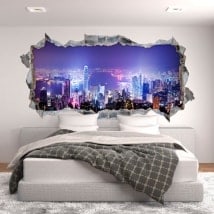 Vinilos 3D panorámica Hong Kong