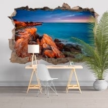 Vinilos decorativos 3D atardecer en costa de Ankara