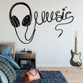 Vinilos decorativos auriculares música