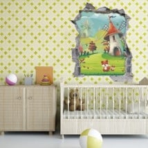 Vinilos infantiles 3D felicidad animal