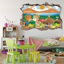 Vinilos infantiles 3D ositos amorosos